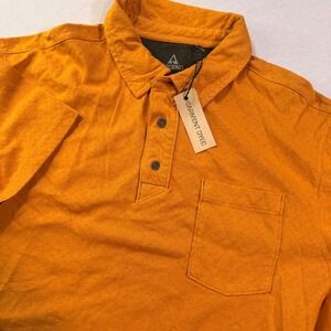 Ascend Polo Shirt Mens L Orange New Textured Short Sleeve Gorpcore Preppy Casual